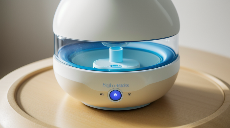 Detalle de humidificador y cuidados naturales para bebés